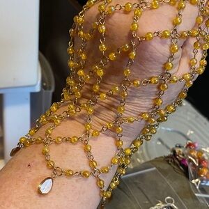 Gold Beaded Hand Chain